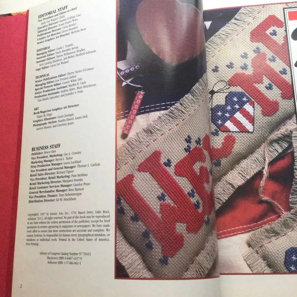 Vintage hardcover cross stitching book.yr 1997 .